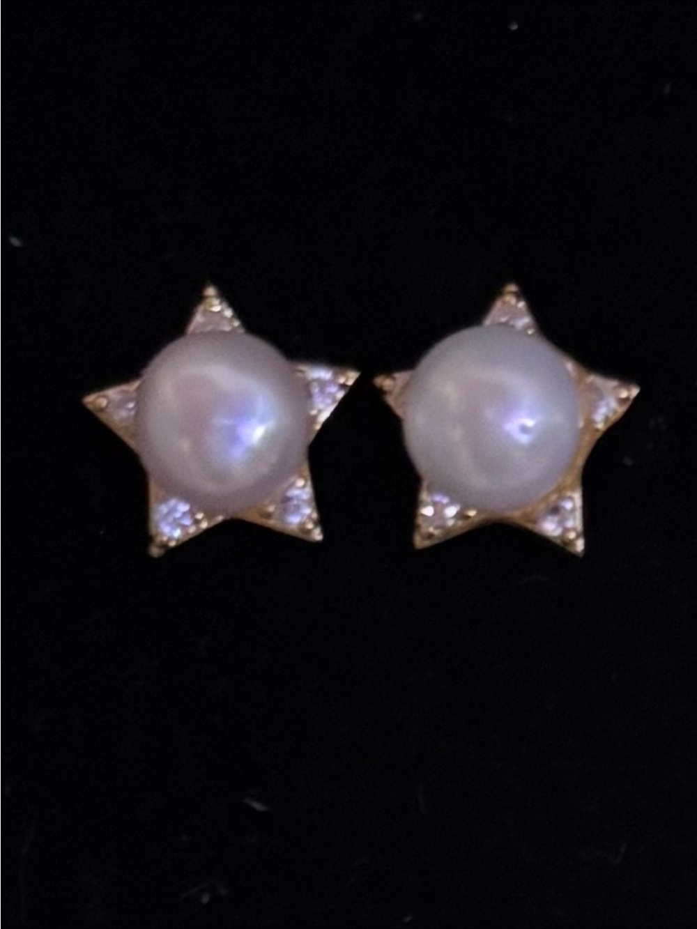 2 for $50 Gold Star Pearl Stud Earrings - Elegant White Pearl